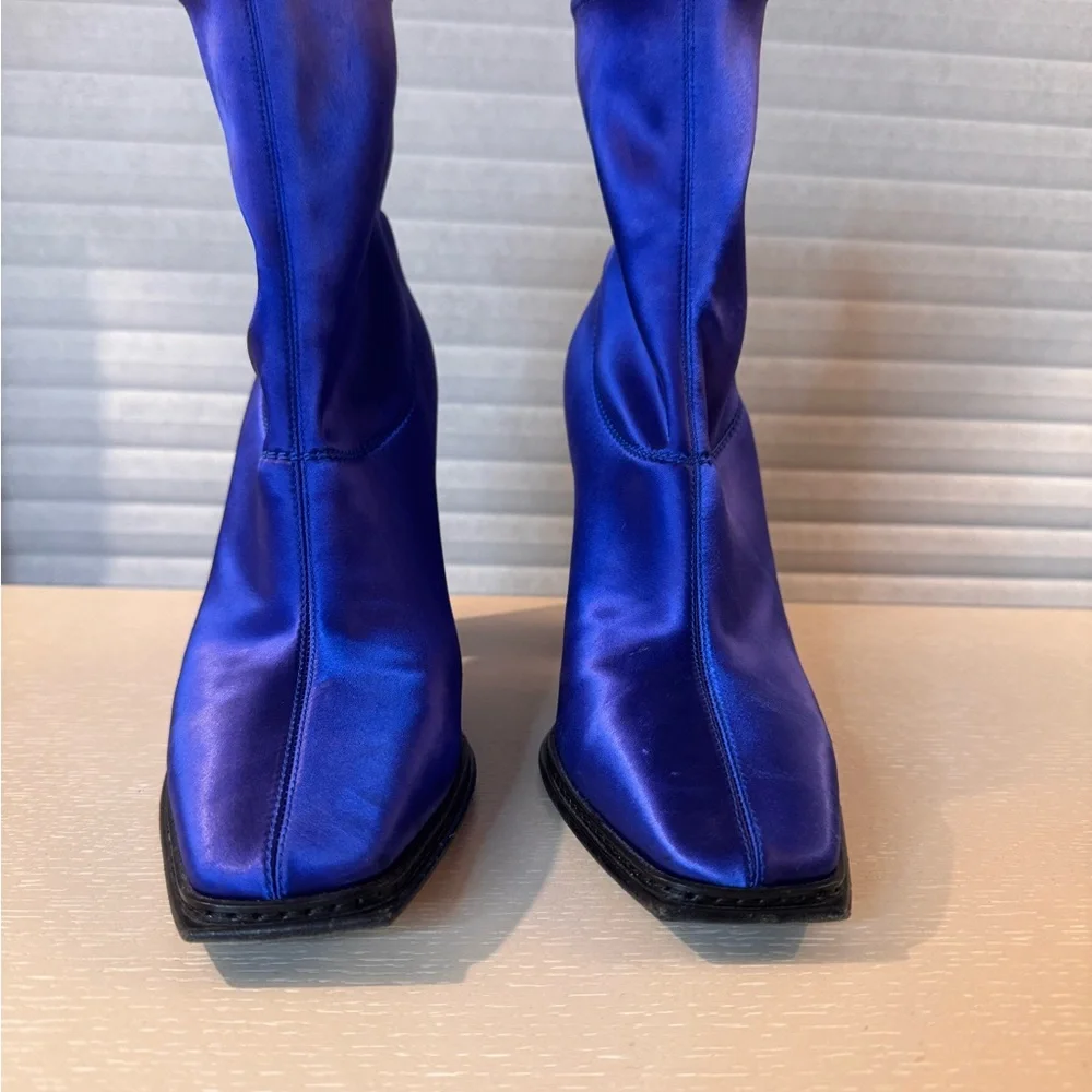 Jimmy Choo Vibrant Blue Sock Boots - Picture 8 of 9